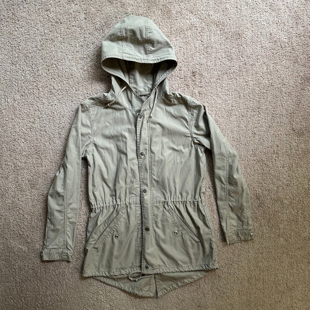 Carhartt Jacket Womens Small Monarch Parka Full Zip Hooded Canvas Tan Beige